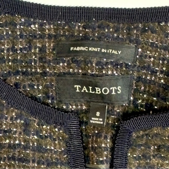 Talbots Tweed Blazer Black Brown & Metallic 8 - Picture 10 of 14